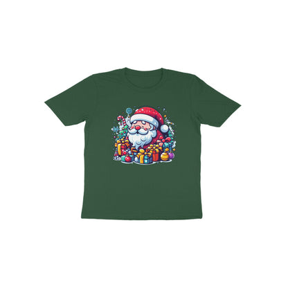 Festive Cheer: Toddler's Santa Claus & Gifts Round Neck T-Shirt