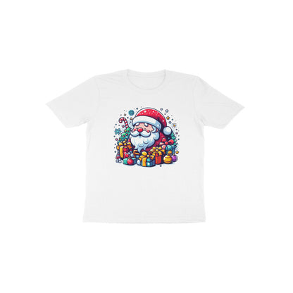 Festive Cheer: Toddler's Santa Claus & Gifts Round Neck T-Shirt
