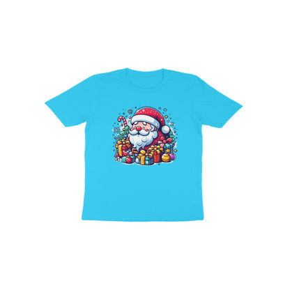 Festive Cheer: Toddler's Santa Claus & Gifts Round Neck T-Shirt