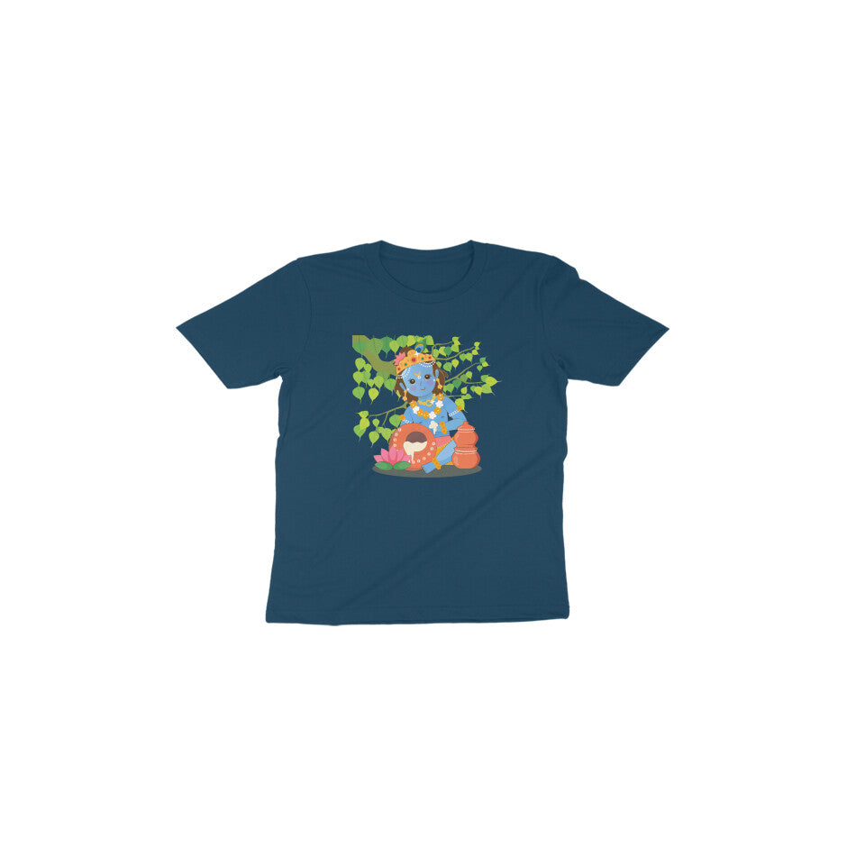 Janmashtami Collection: Toddler's Round Neck T-Shirt with Baby Shri Krishna Design