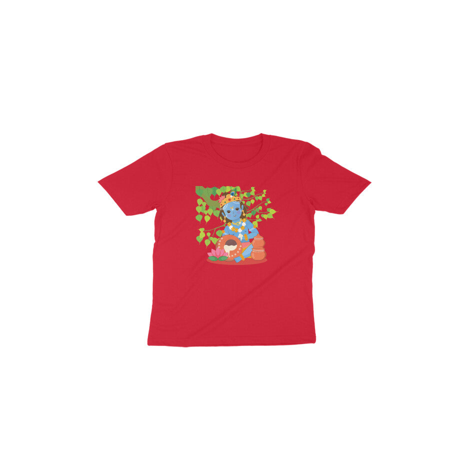 Janmashtami Collection: Toddler's Round Neck T-Shirt with Baby Shri Krishna Design