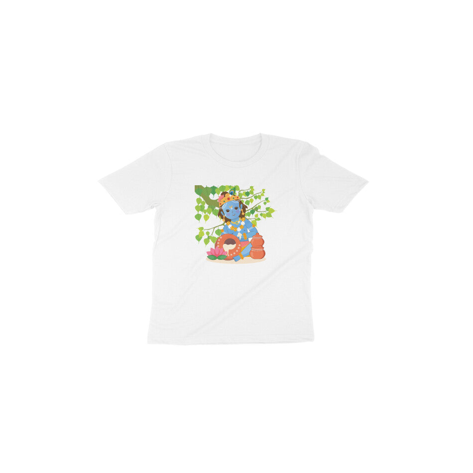 Janmashtami Collection: Toddler's Round Neck T-Shirt with Baby Shri Krishna Design